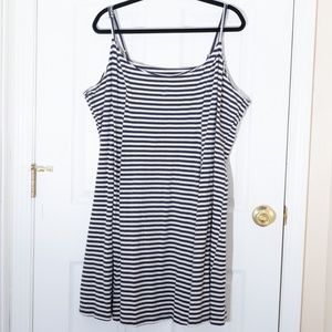 ASOS Curve 24 Navy/Cream Striped Strappy Sundress